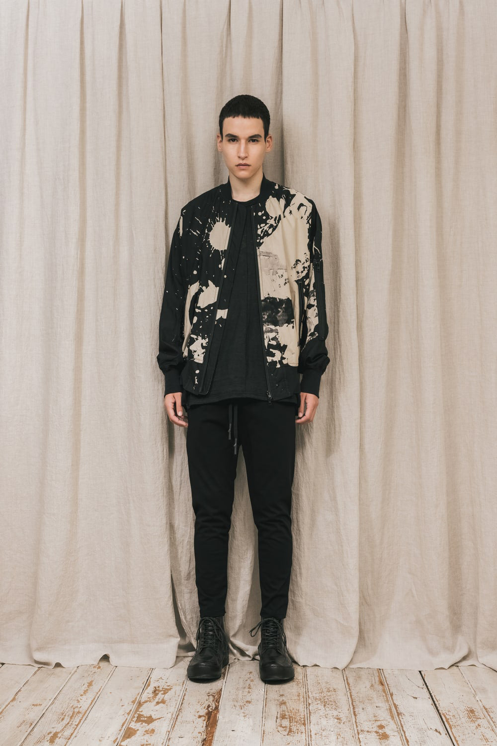 ディストーション3 "西本 浚也" ディスチャージ プリント ボンバージャケット