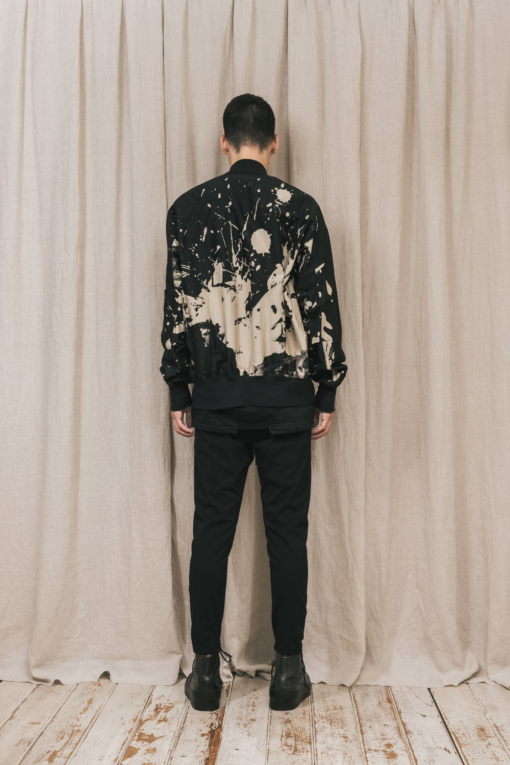 ディストーション3 "西本 浚也" ディスチャージ プリント ボンバージャケット