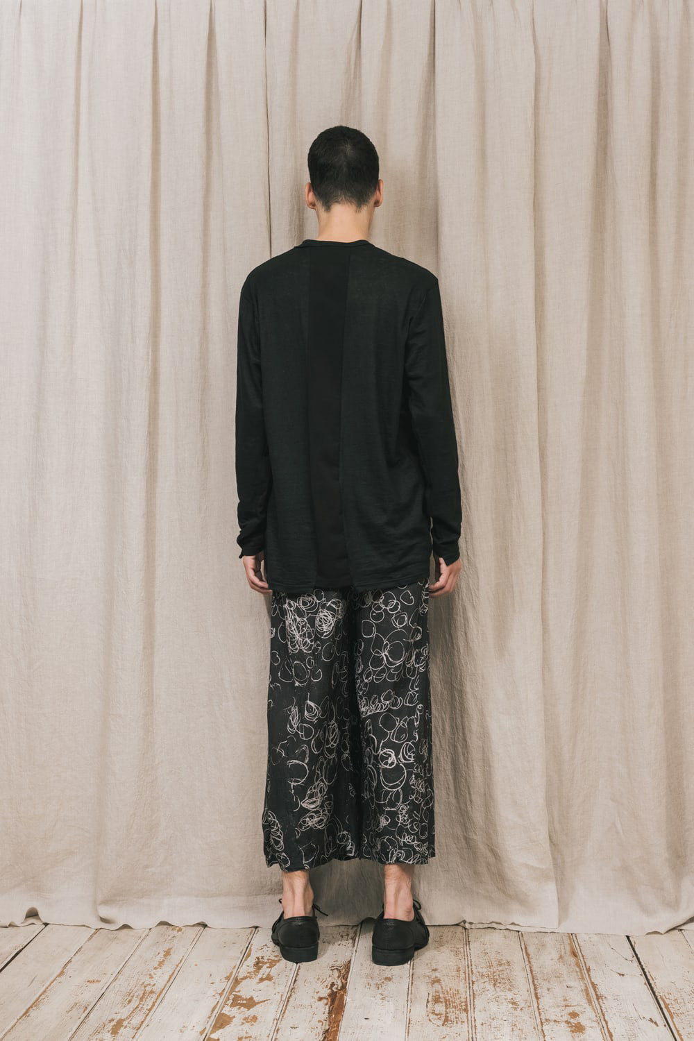 ディストーション3 "北村 悠" インクジェット プリント スーパーワイド レグパンツ