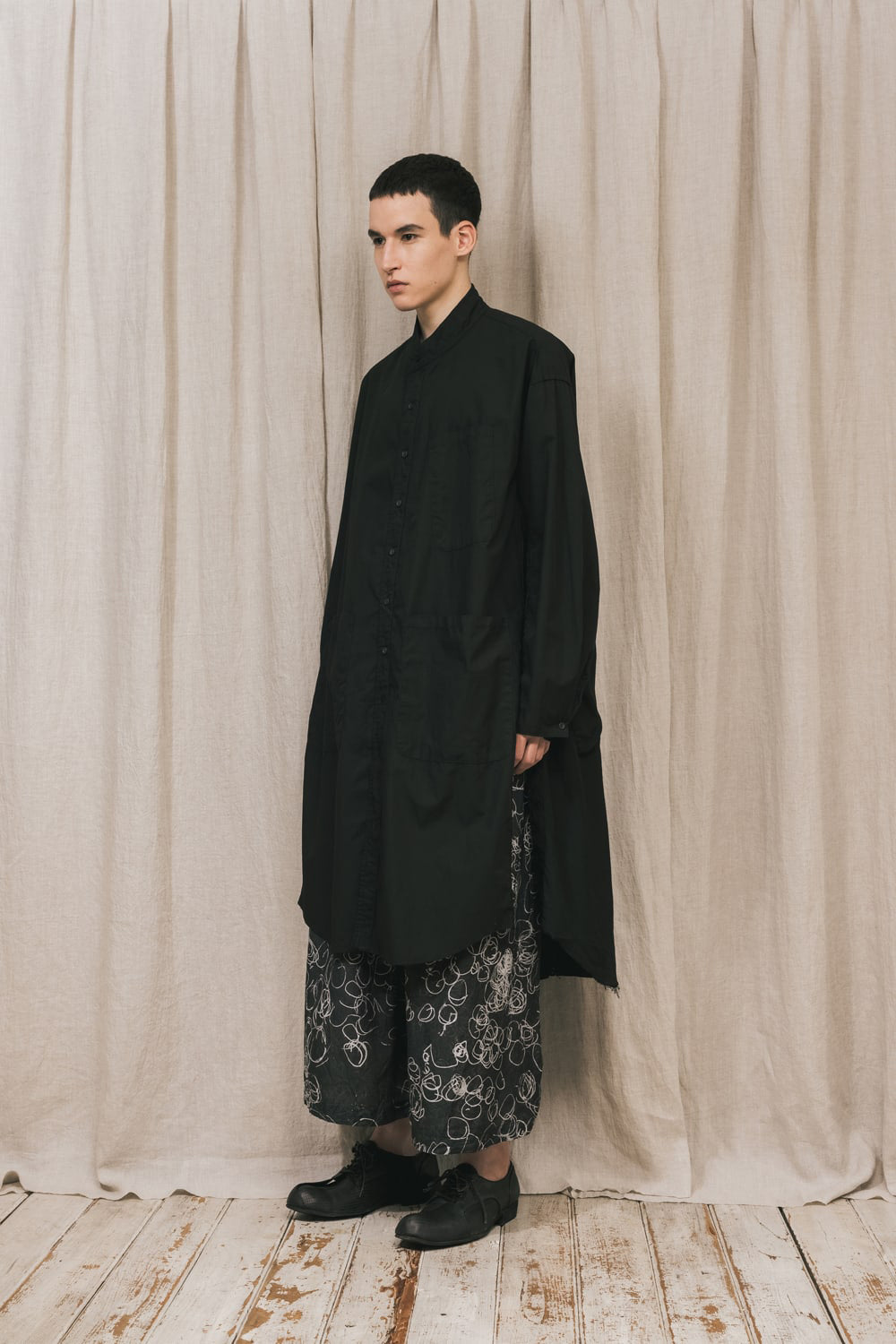 ディストーション3 "北村 悠" インクジェット プリント スーパーワイド レグパンツ