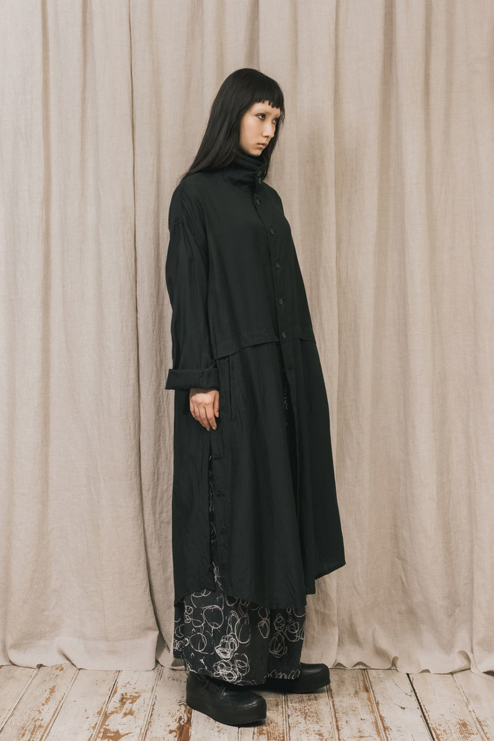 ディストーション3 "北村 悠" インクジェット プリント スーパーワイド レグパンツ