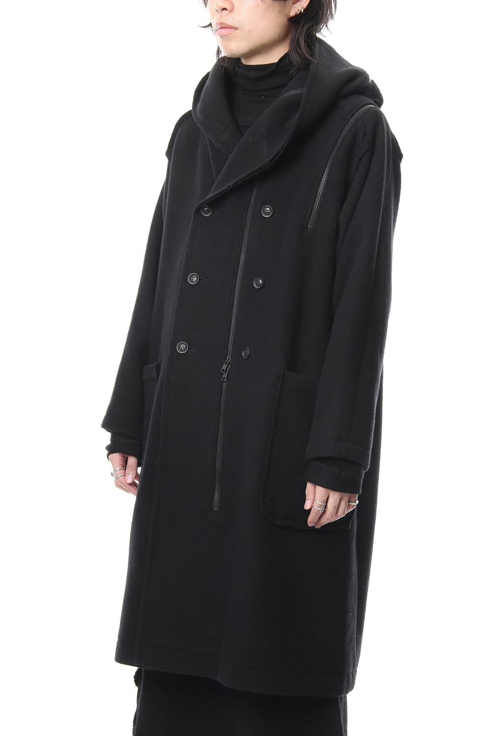 Wool Viyella Double Fastener Coat - NV-C52-105