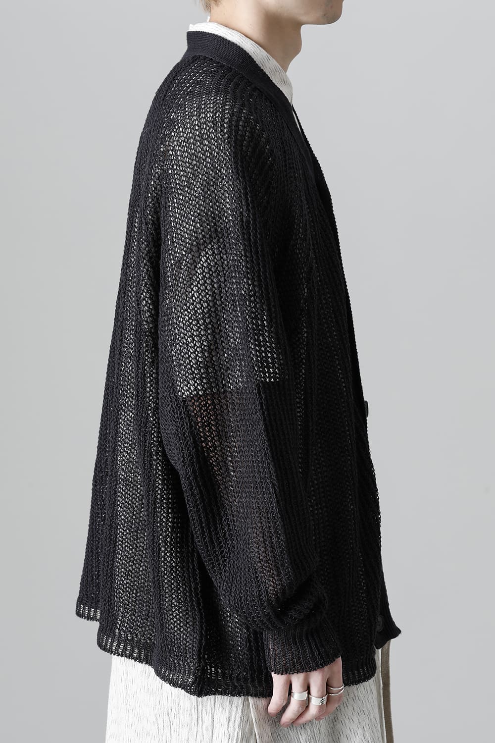 KNITTED BOMBER CARDIGAN BLACK