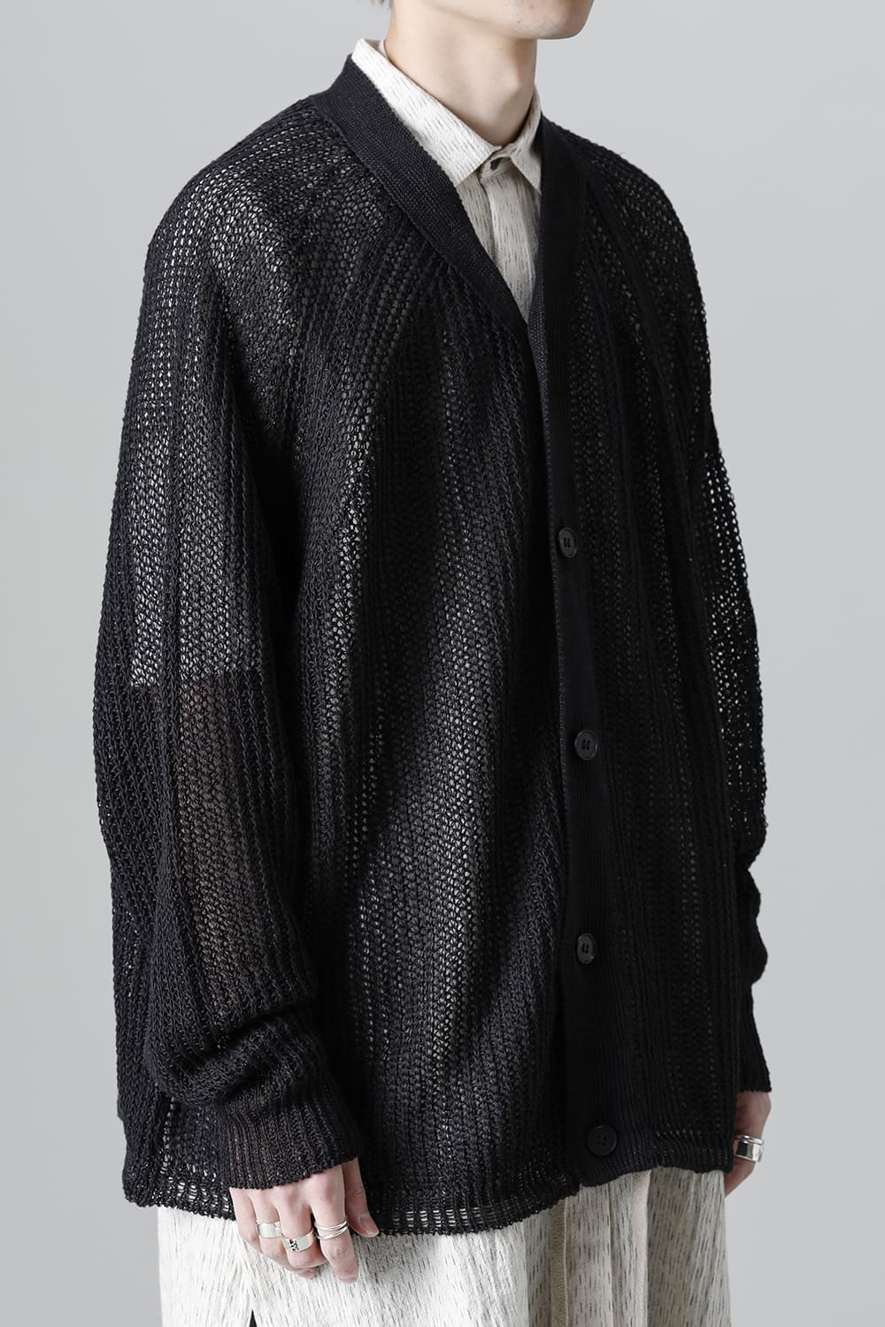 KNITTED BOMBER CARDIGAN BLACK