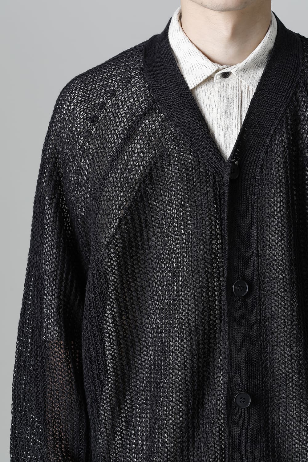 KNITTED BOMBER CARDIGAN BLACK