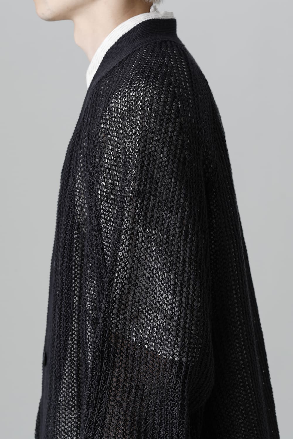 KNITTED BOMBER CARDIGAN BLACK