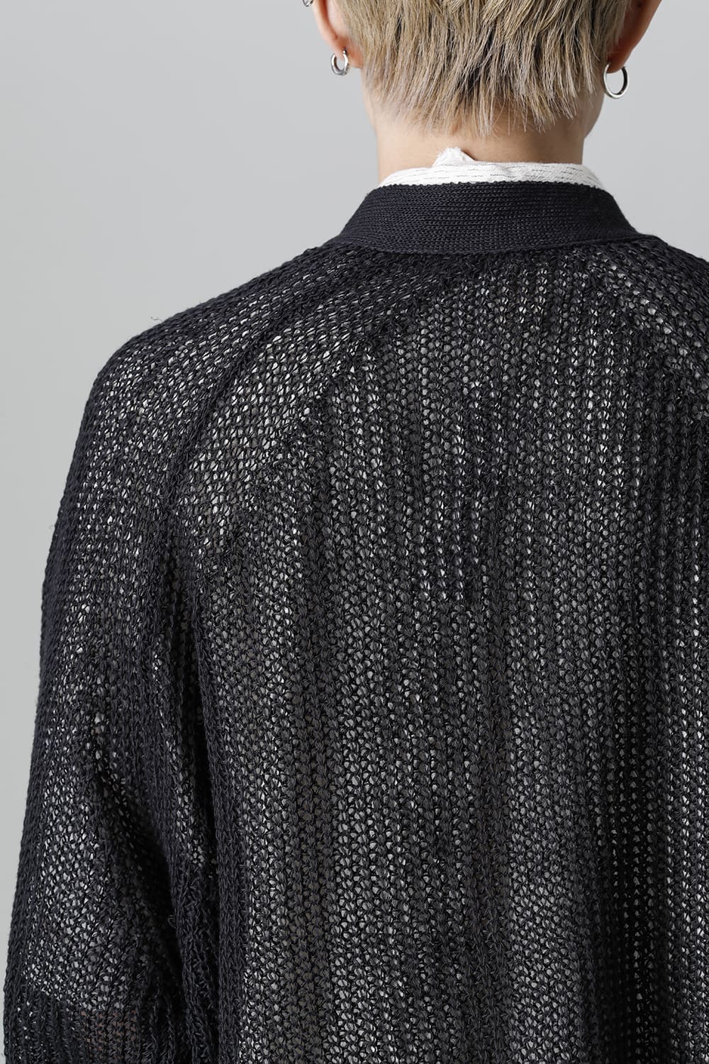 KNITTED BOMBER CARDIGAN BLACK