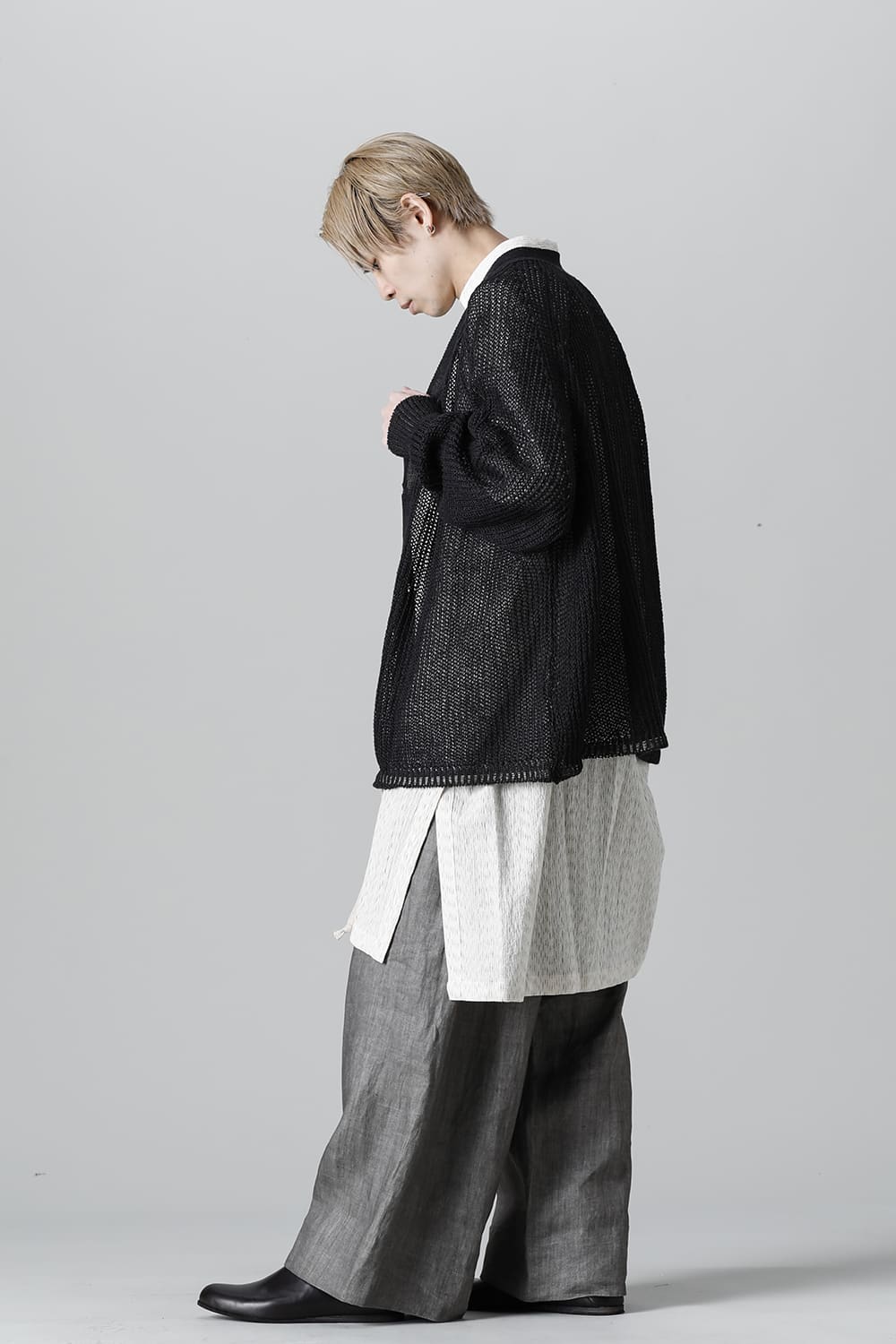 KNITTED BOMBER CARDIGAN BLACK