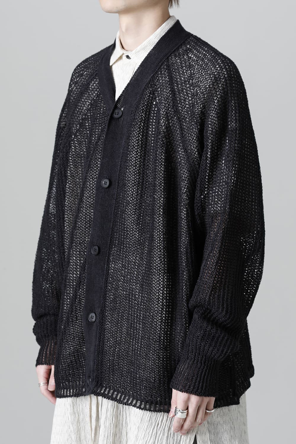 KNITTED BOMBER CARDIGAN BLACK
