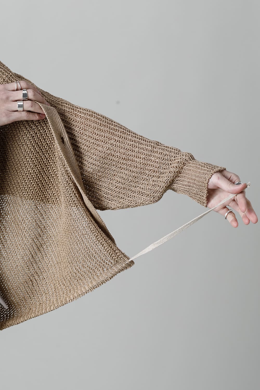 KNITTED BOMBER CARDIGAN GOLDEN