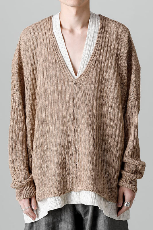KNITTED V NECK GOLDEN