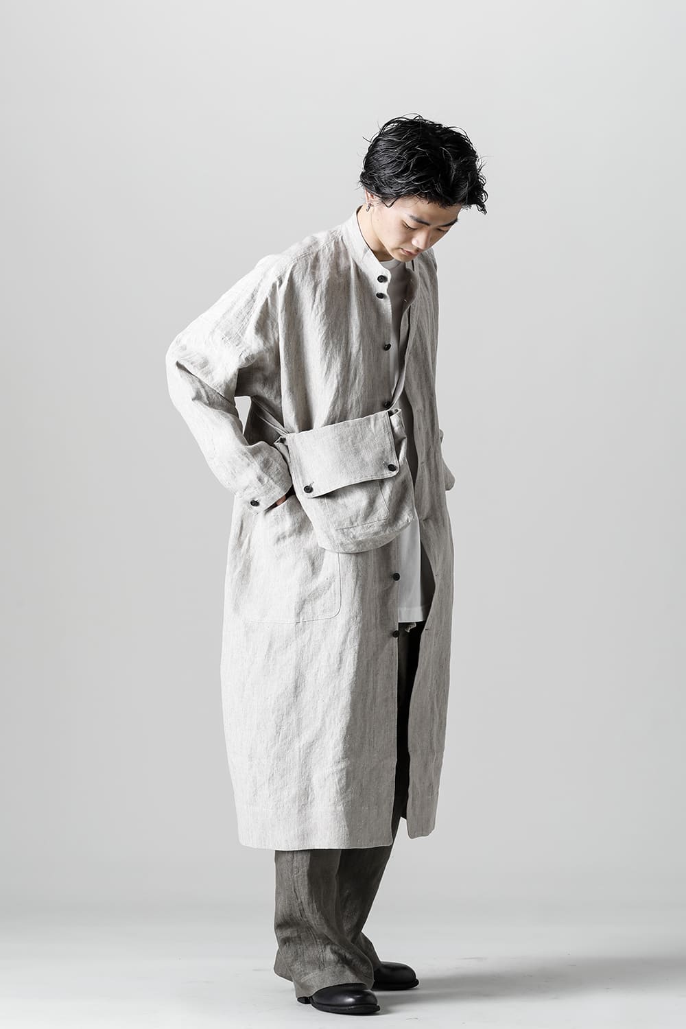 SHIRT COAT Hemp Mele Cloth NATURAL