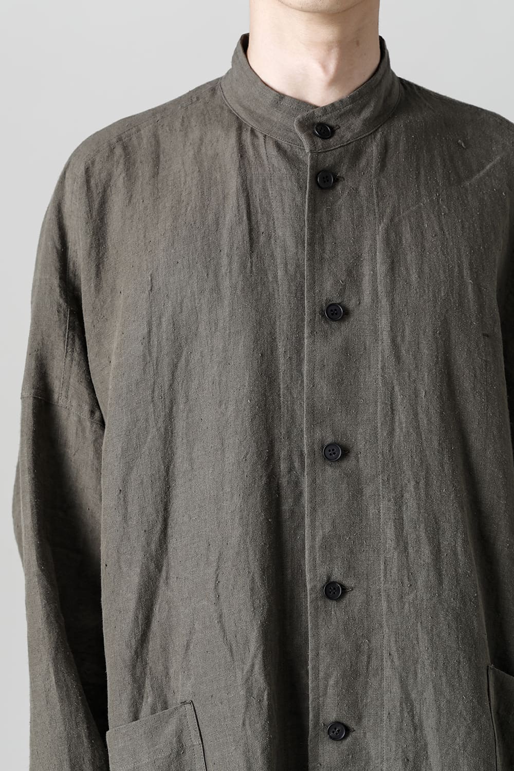 SHIRT COAT Hemp Mele Cloth DK OLIVE