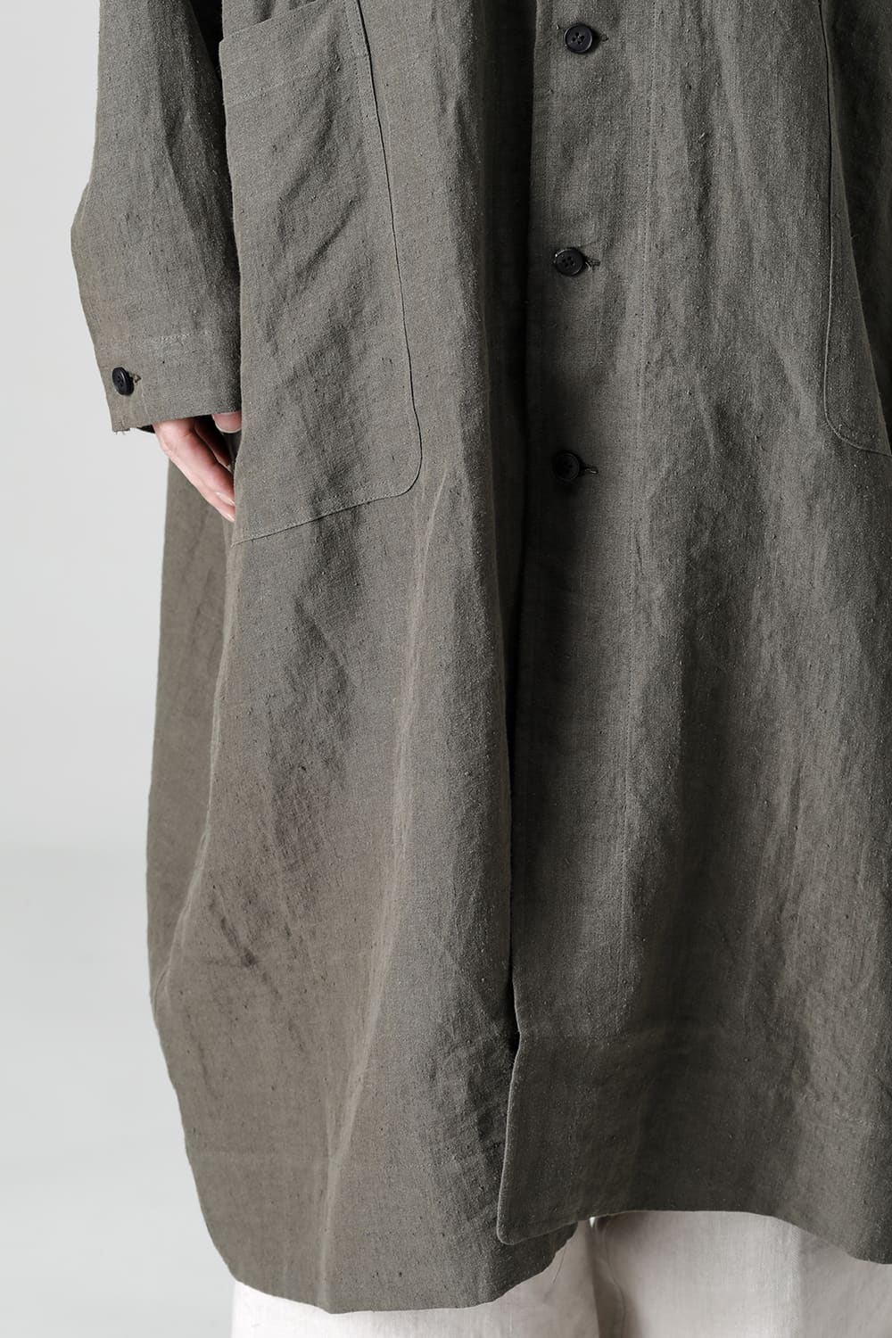 SHIRT COAT Hemp Mele Cloth DK OLIVE