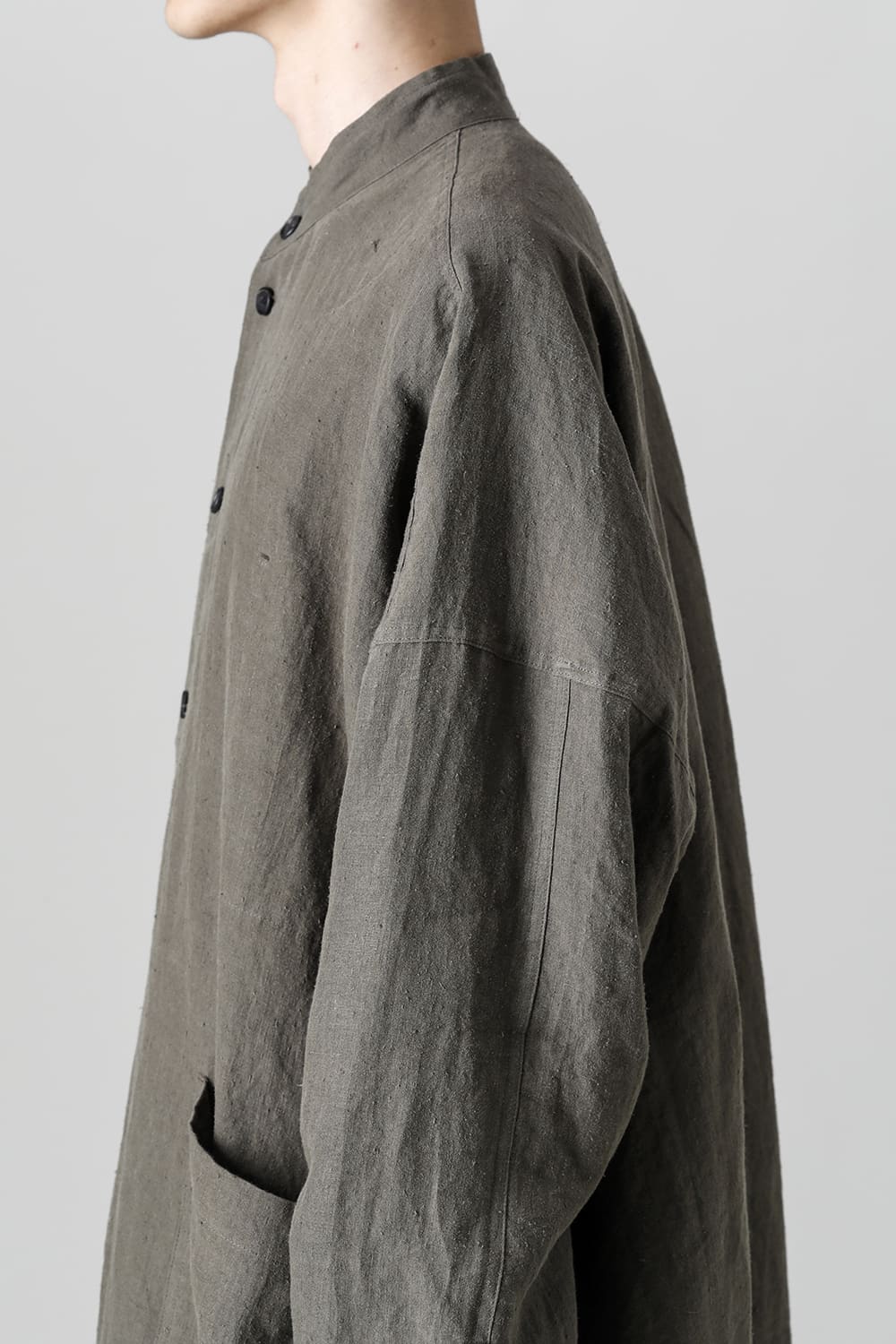 SHIRT COAT Hemp Mele Cloth DK OLIVE