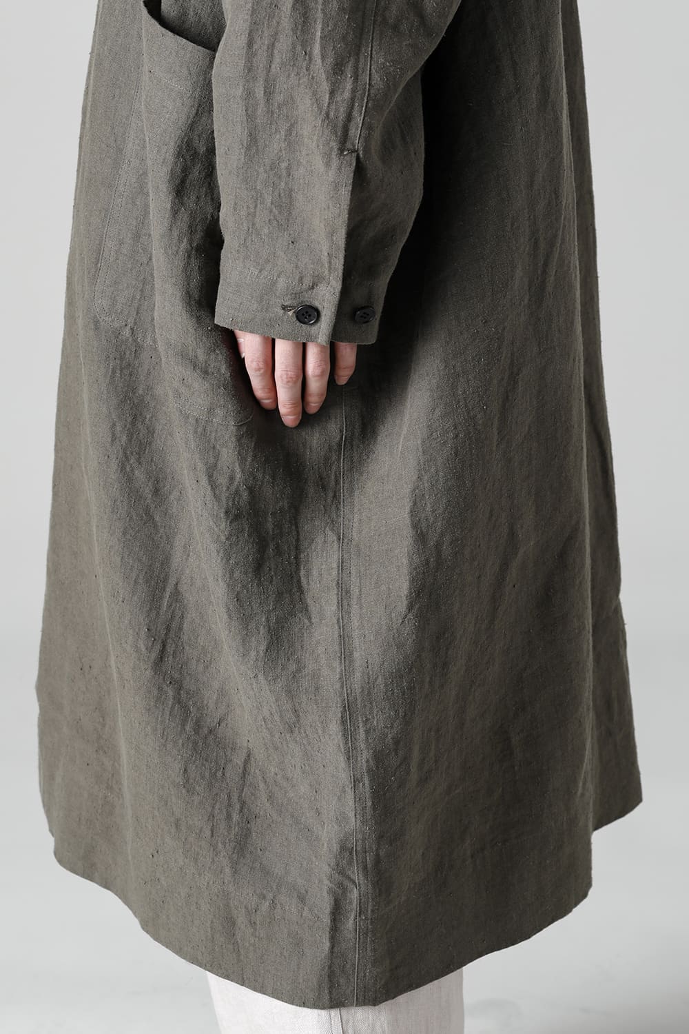 SHIRT COAT Hemp Mele Cloth DK OLIVE