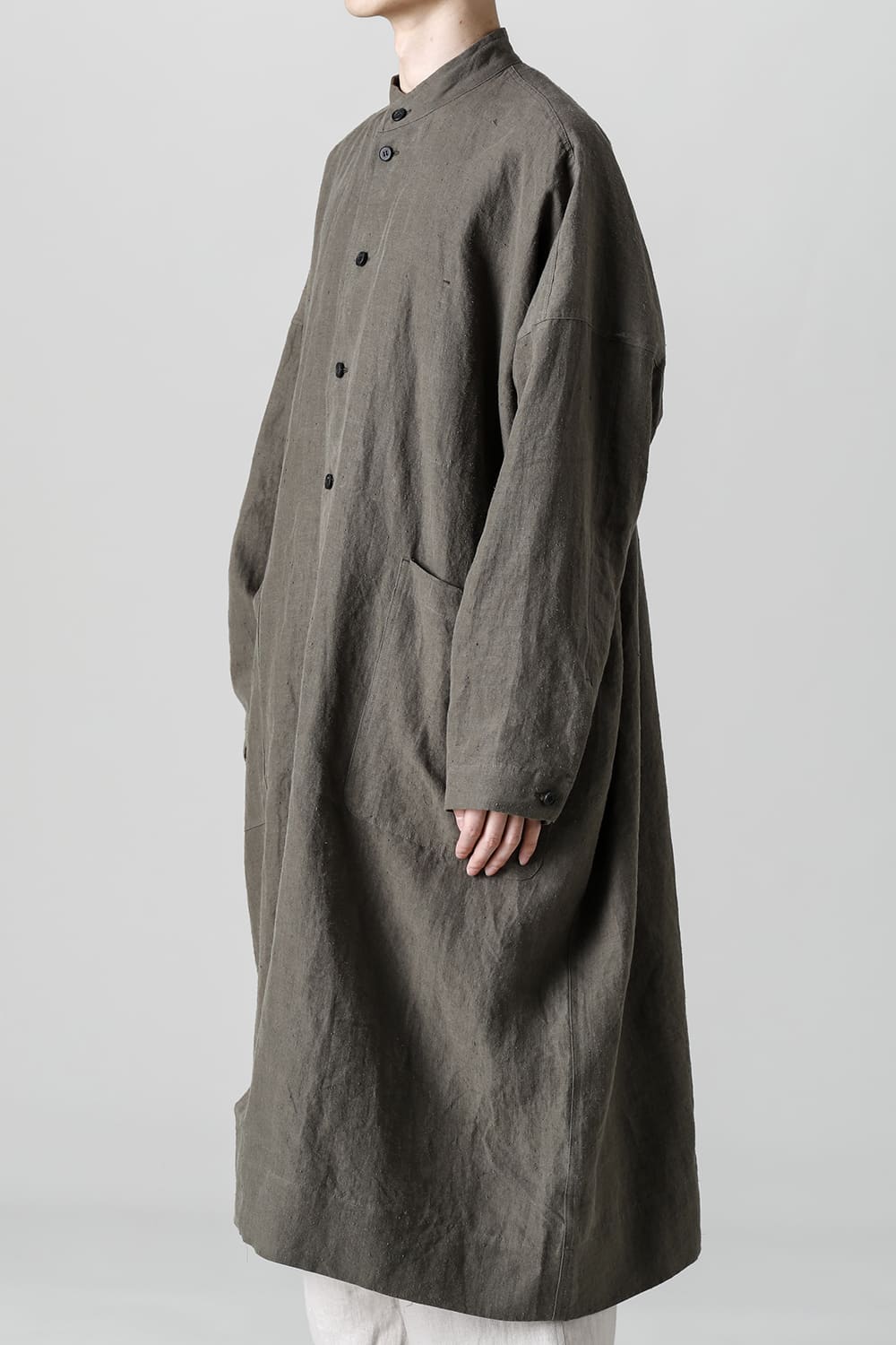 SHIRT COAT Hemp Mele Cloth DK OLIVE