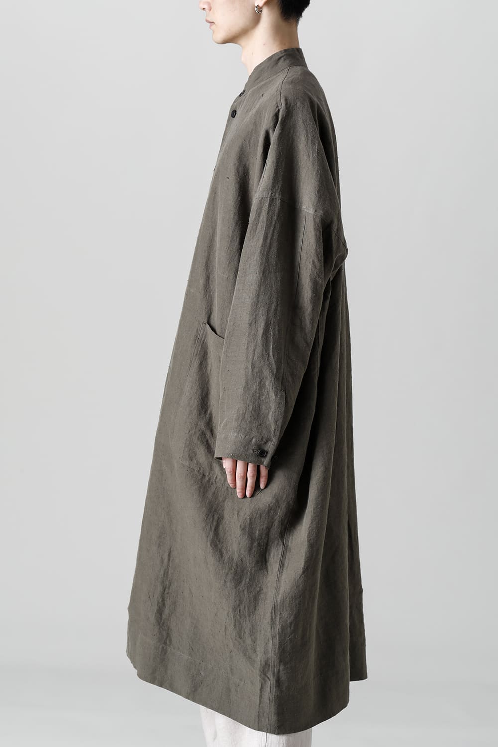 SHIRT COAT Hemp Mele Cloth DK OLIVE