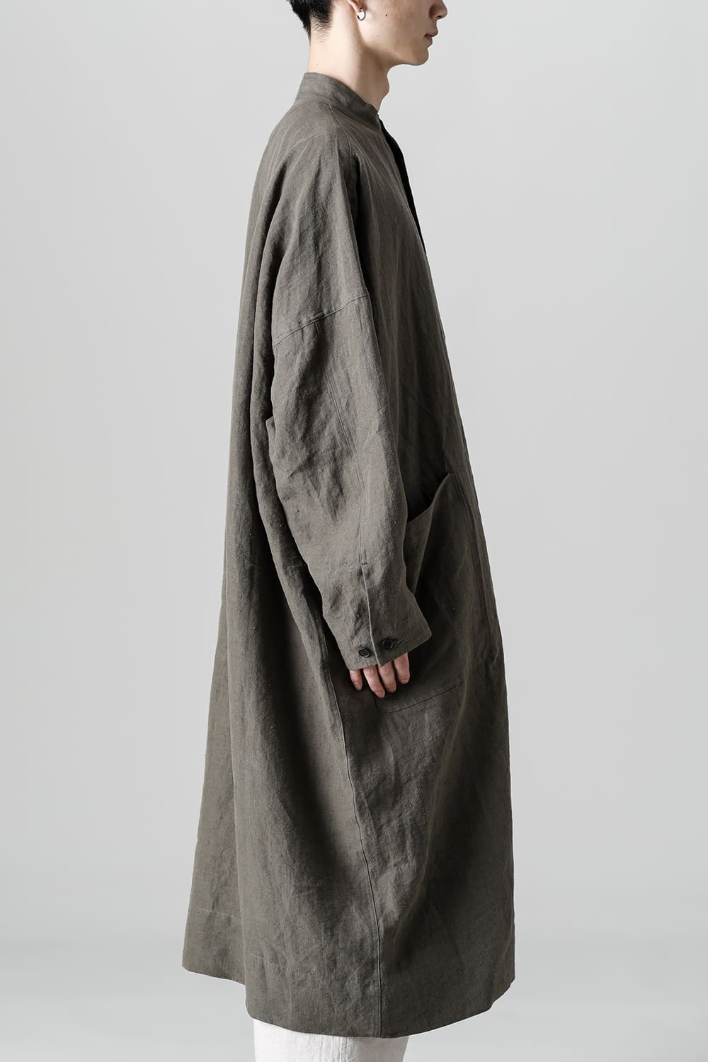 SHIRT COAT Hemp Mele Cloth DK OLIVE