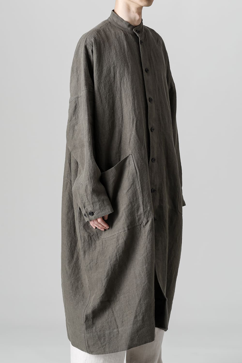 SHIRT COAT Hemp Mele Cloth DK OLIVE