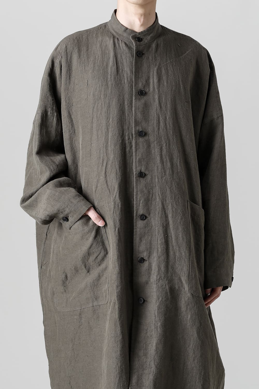 SHIRT COAT Hemp Mele Cloth DK OLIVE