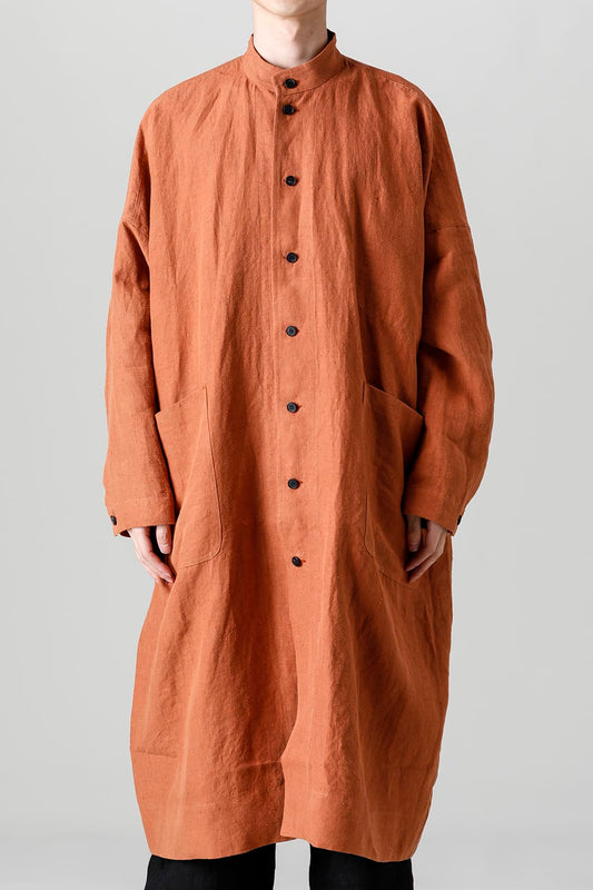 SHIRT COAT Hemp Mele Cloth RED BRICK