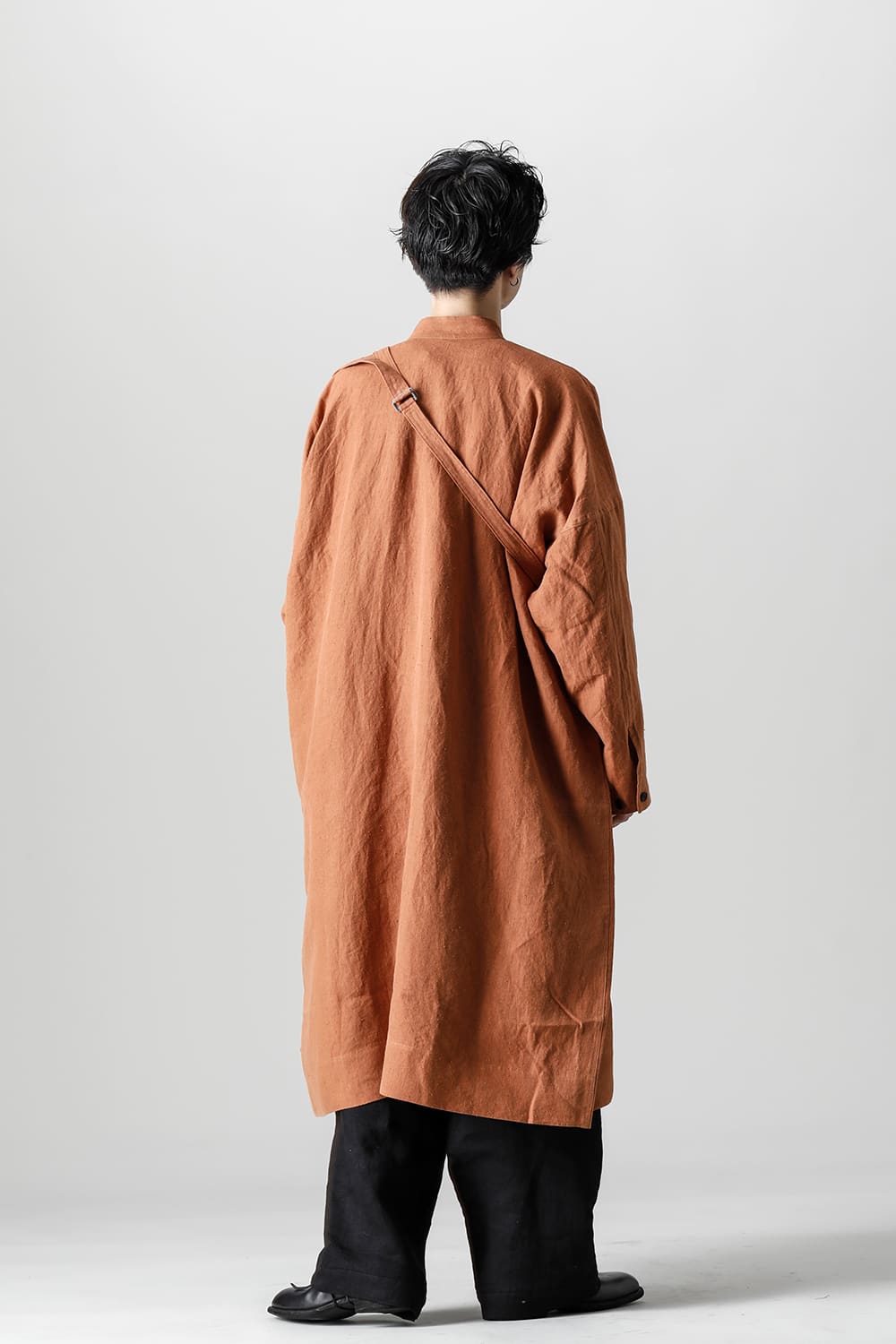 SHIRT COAT Hemp Mele Cloth RED BRICK