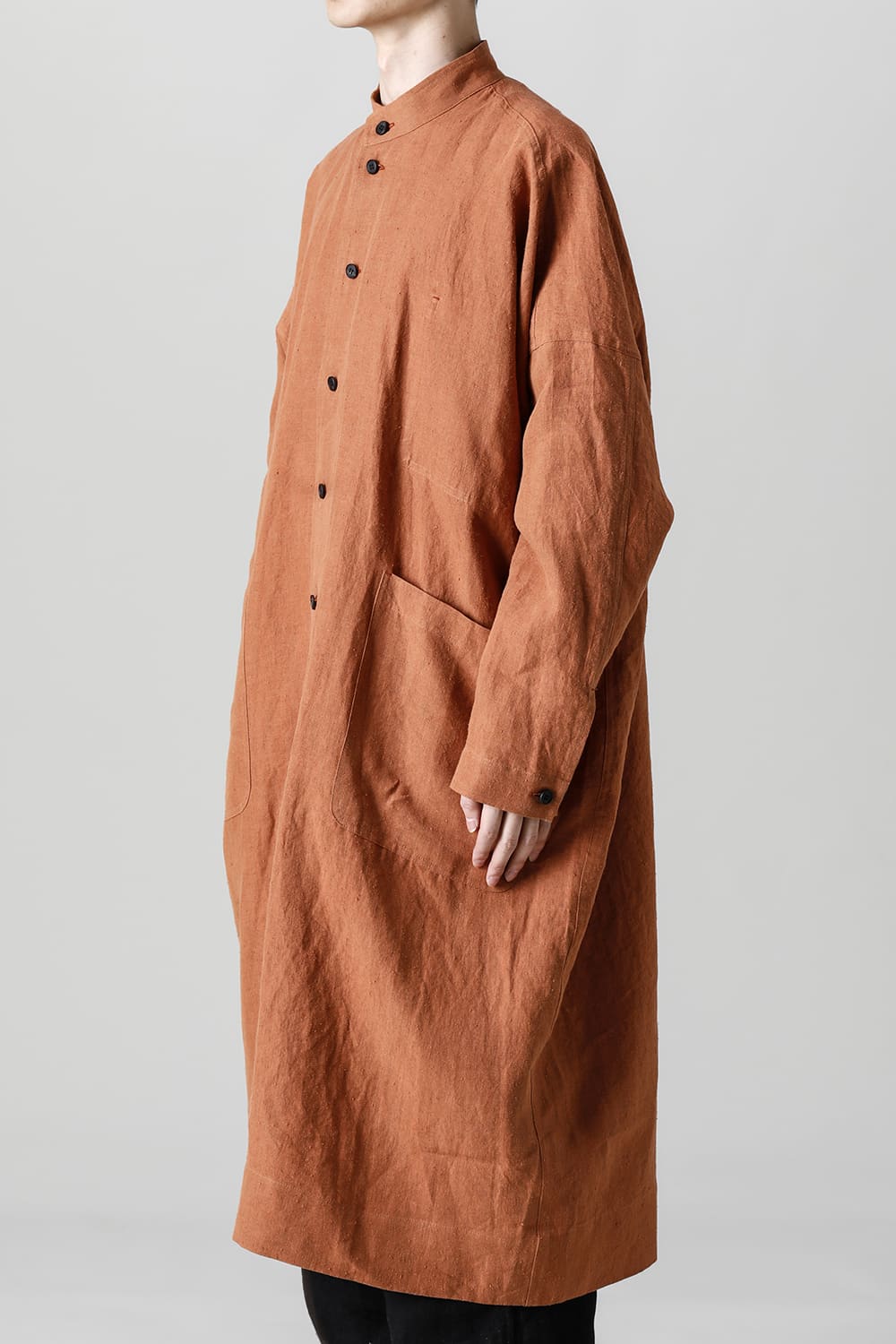 SHIRT COAT Hemp Mele Cloth RED BRICK