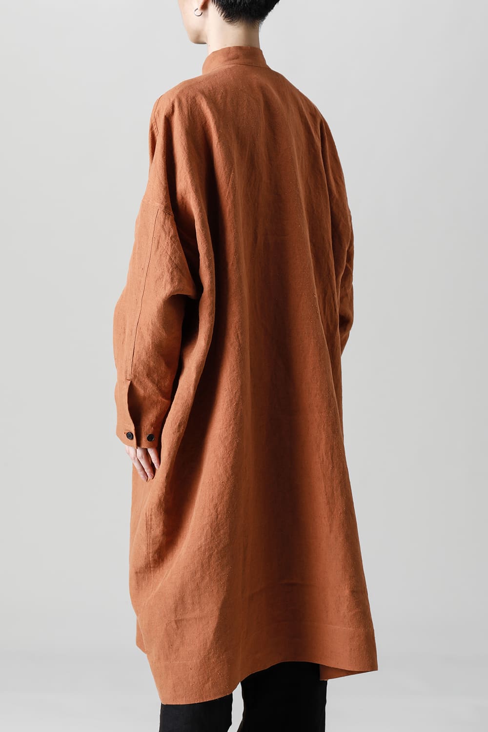 SHIRT COAT Hemp Mele Cloth RED BRICK