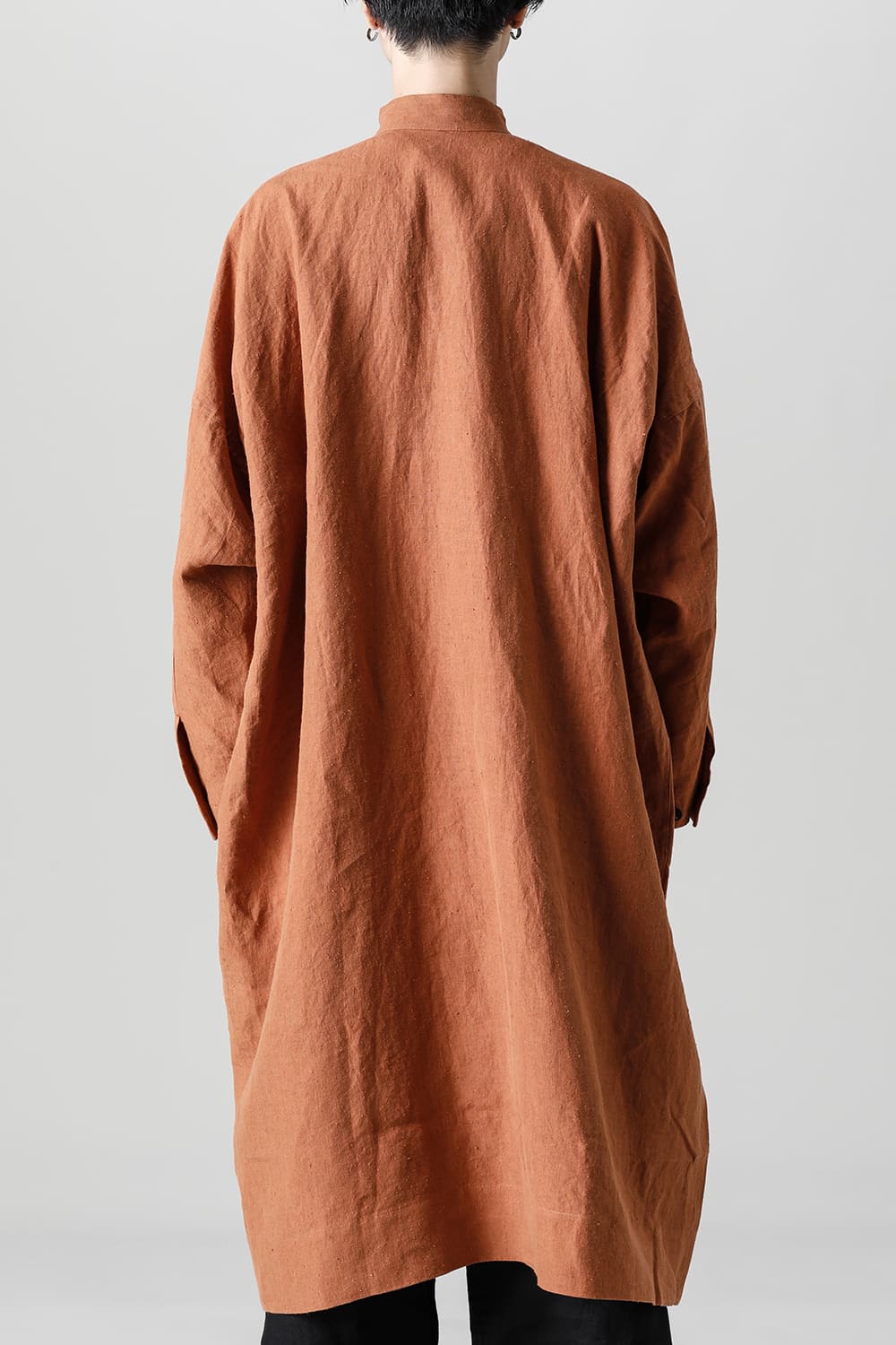 SHIRT COAT Hemp Mele Cloth RED BRICK