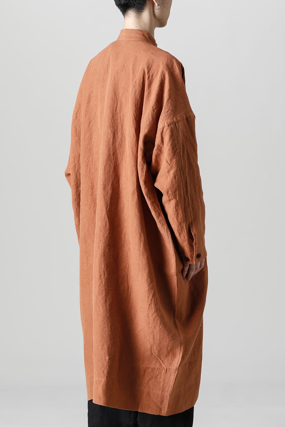 SHIRT COAT Hemp Mele Cloth RED BRICK