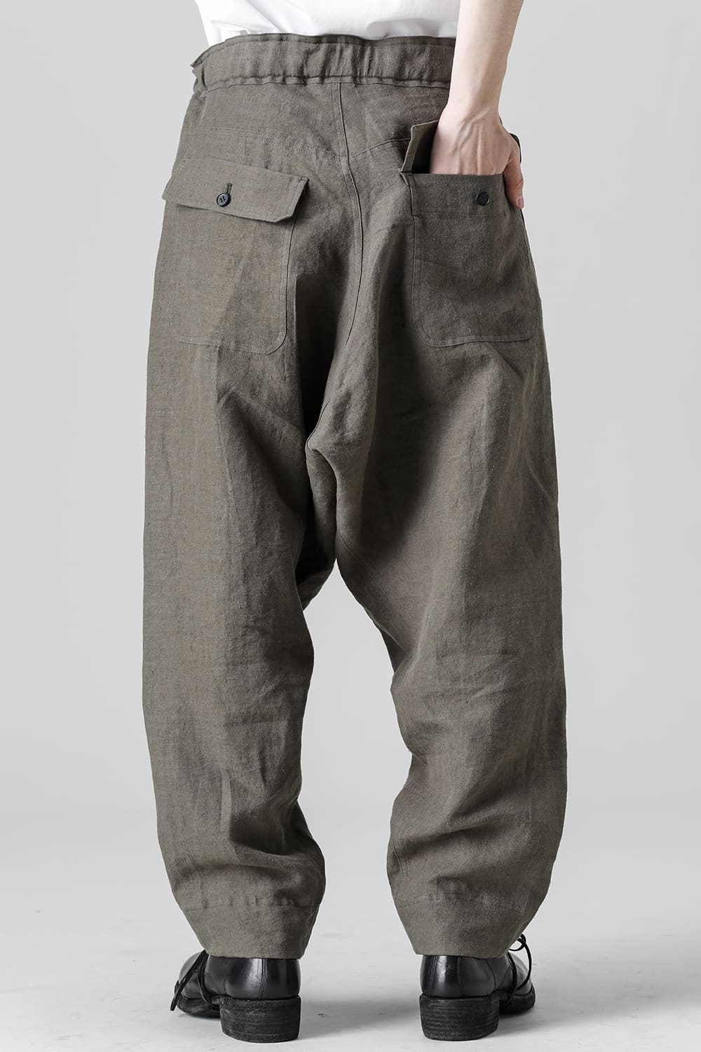 CHINO TROUSERS Hemp Mele Cloth DK OLIVE