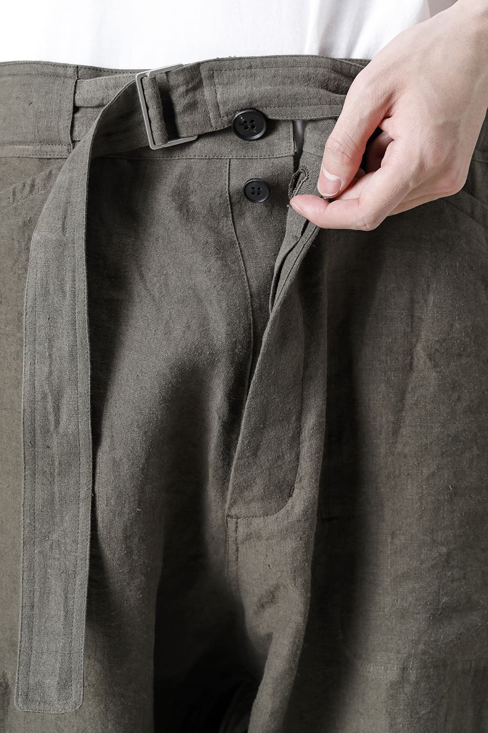 CHINO TROUSERS Hemp Mele Cloth DK OLIVE