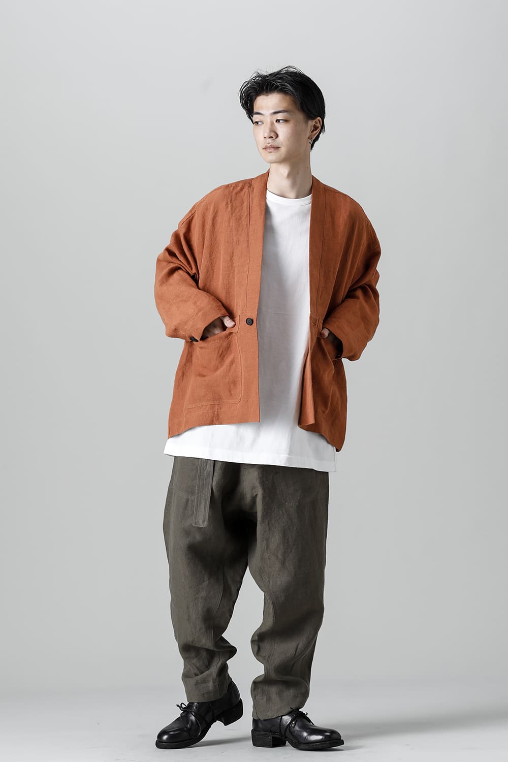 CHINO TROUSERS Hemp Mele Cloth DK OLIVE