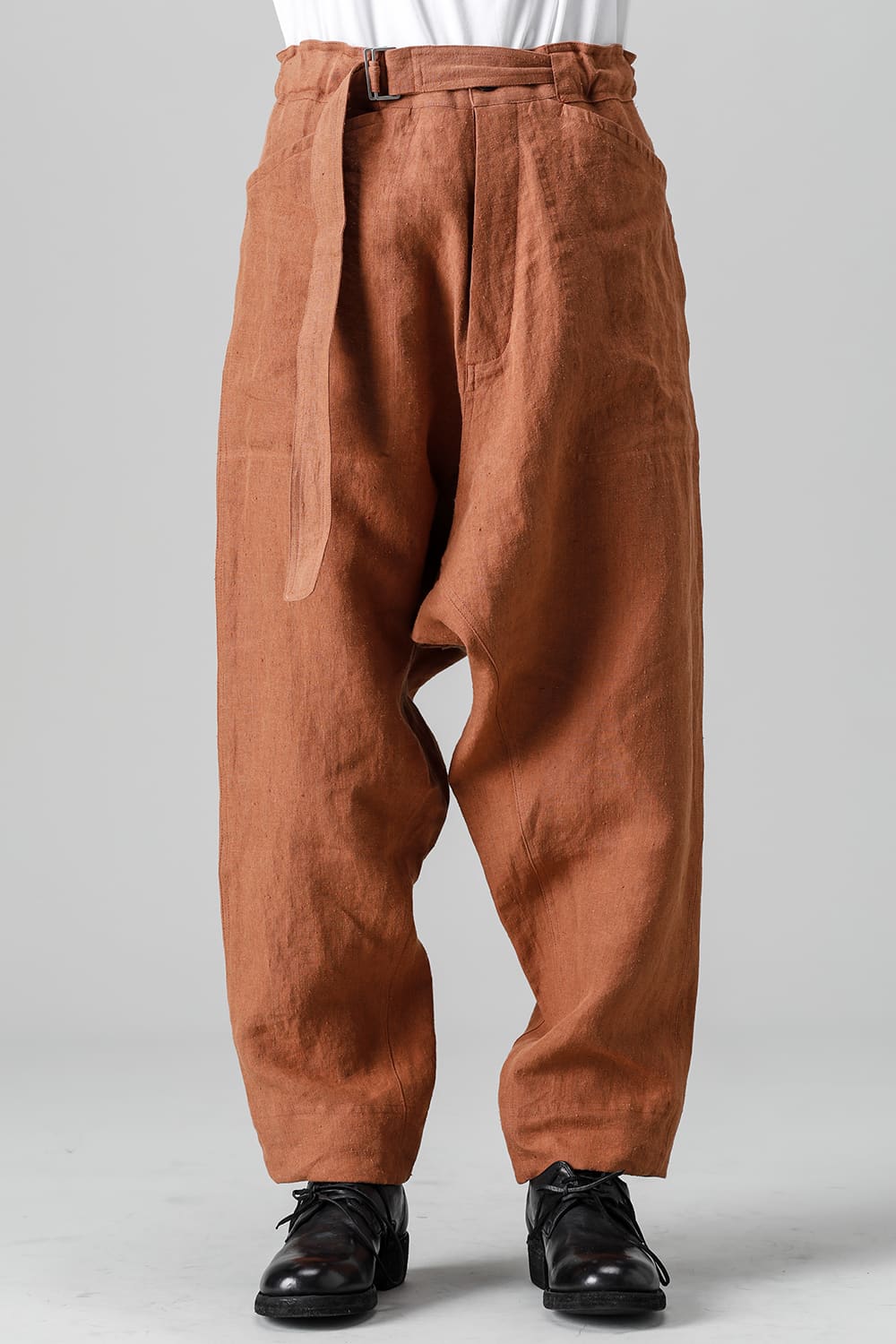 CHINO TROUSERS Hemp Mele Cloth RED BRICK