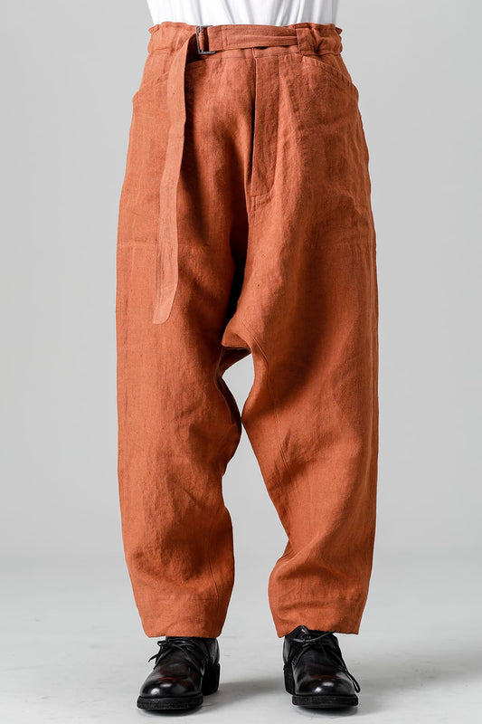 CHINO TROUSERS Hemp Mele Cloth RED BRICK