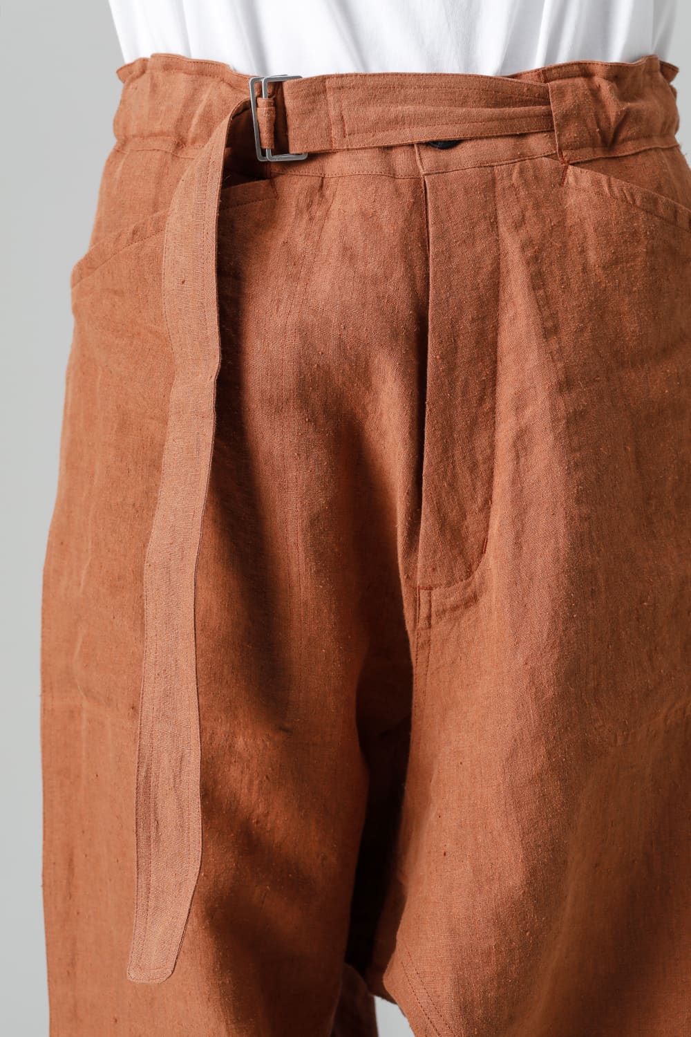 CHINO TROUSERS Hemp Mele Cloth RED BRICK