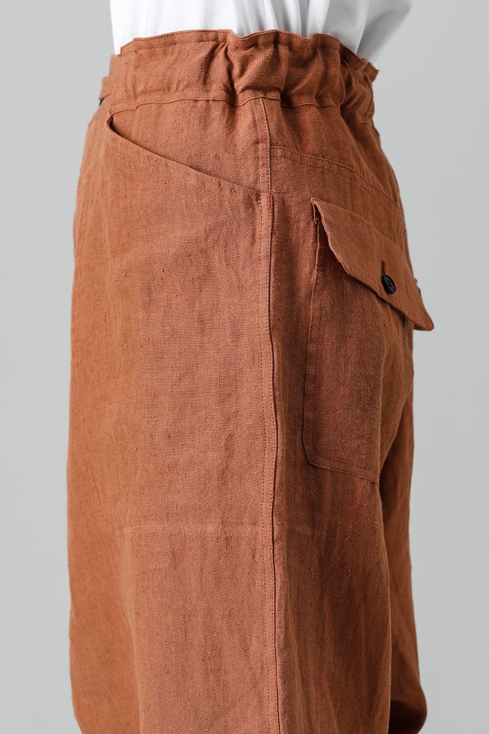 CHINO TROUSERS Hemp Mele Cloth RED BRICK