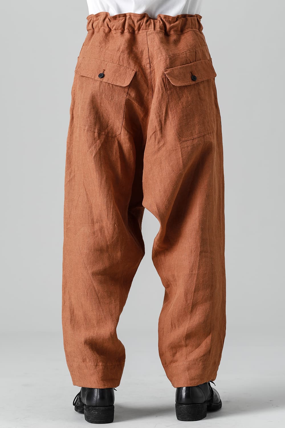 CHINO TROUSERS Hemp Mele Cloth RED BRICK