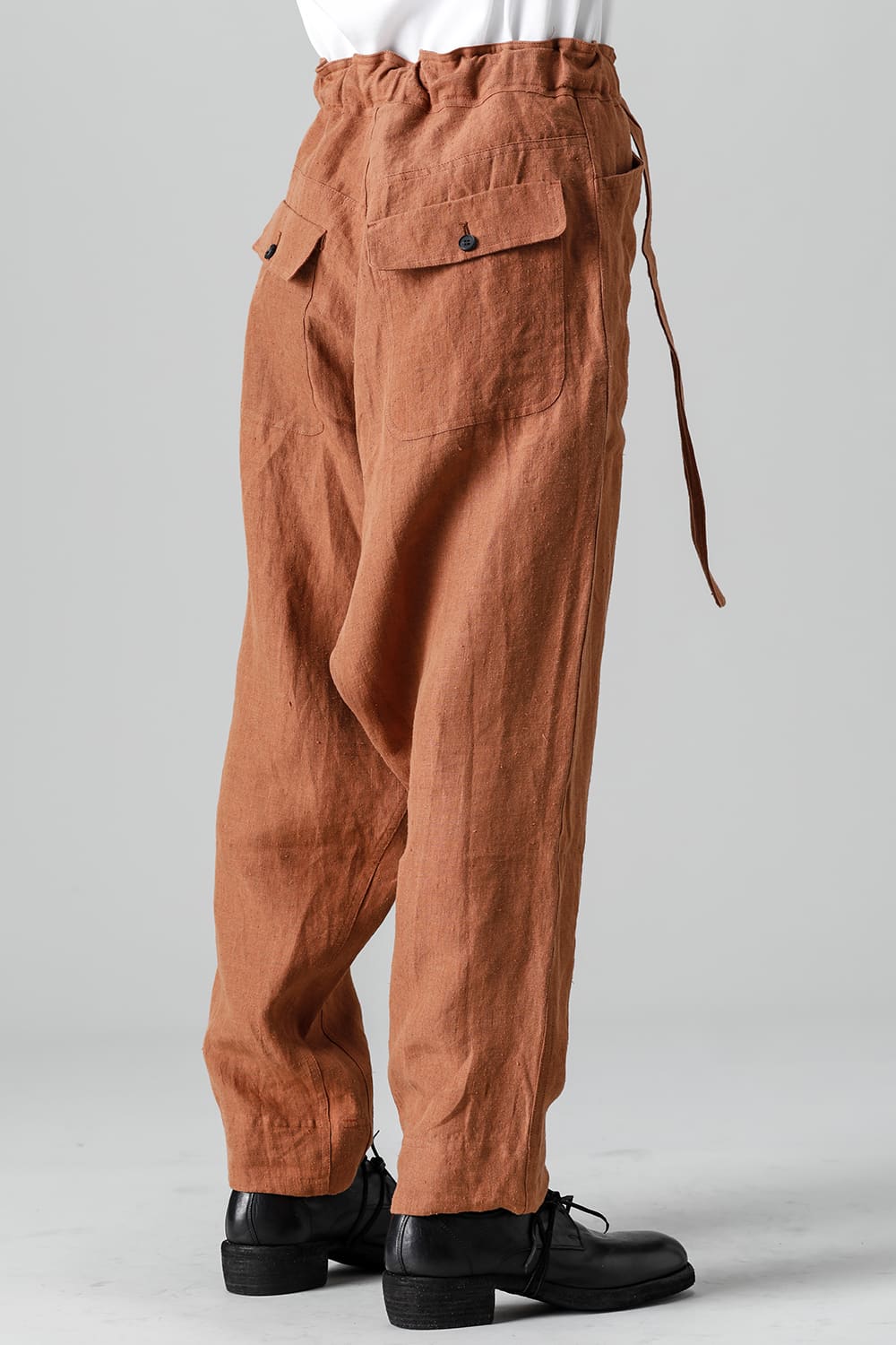 CHINO TROUSERS Hemp Mele Cloth RED BRICK