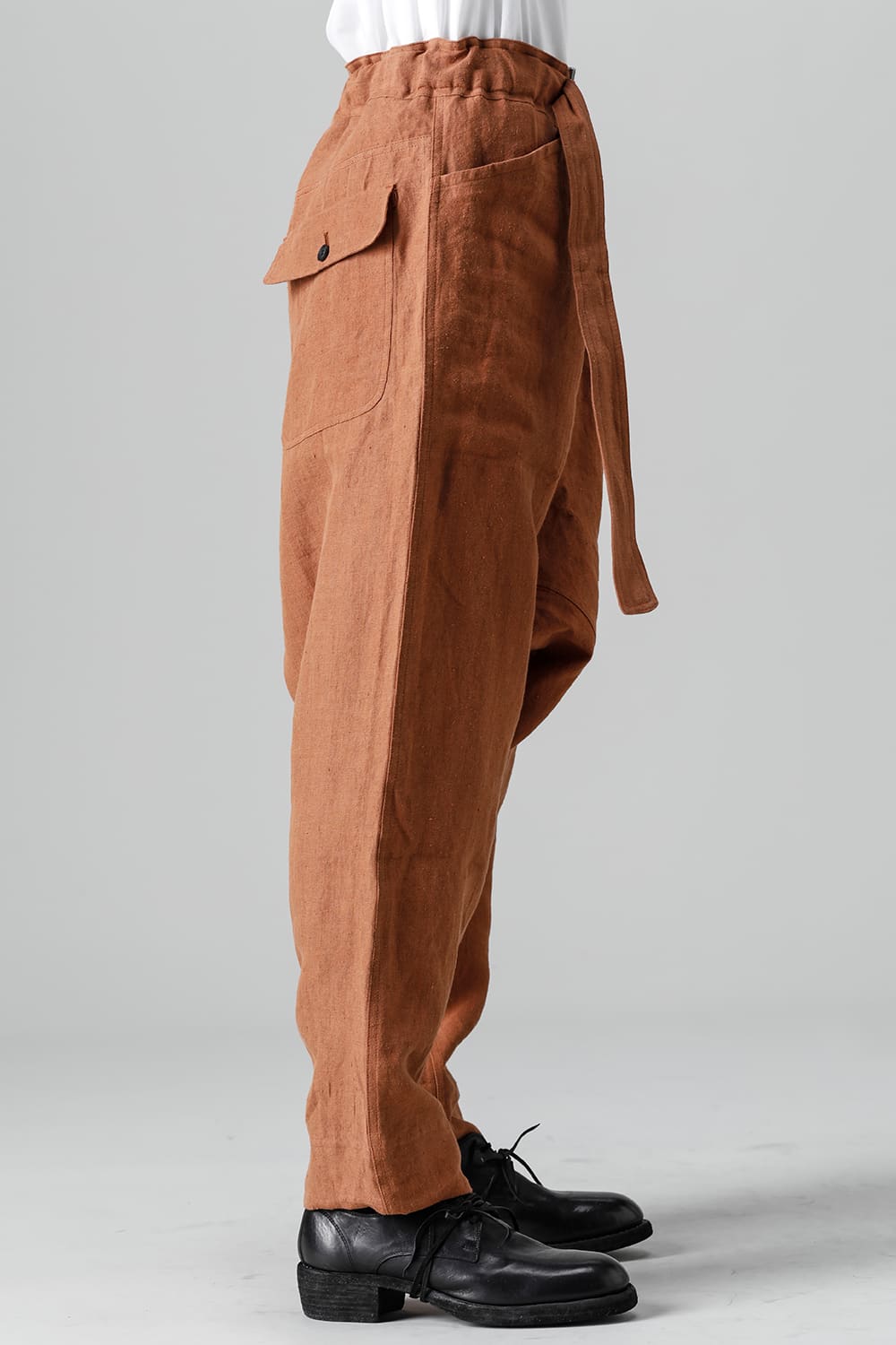 CHINO TROUSERS Hemp Mele Cloth RED BRICK