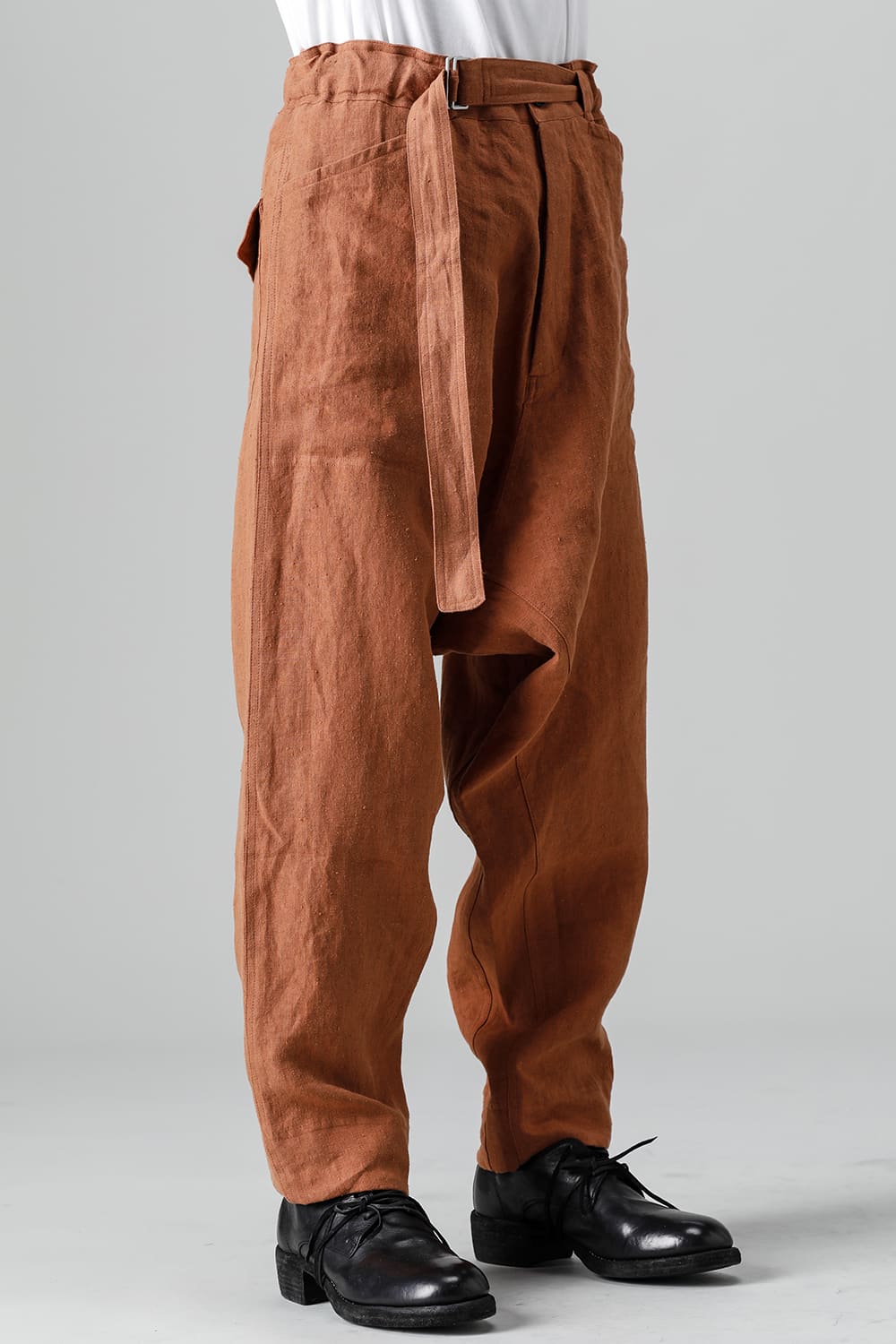 CHINO TROUSERS Hemp Mele Cloth RED BRICK