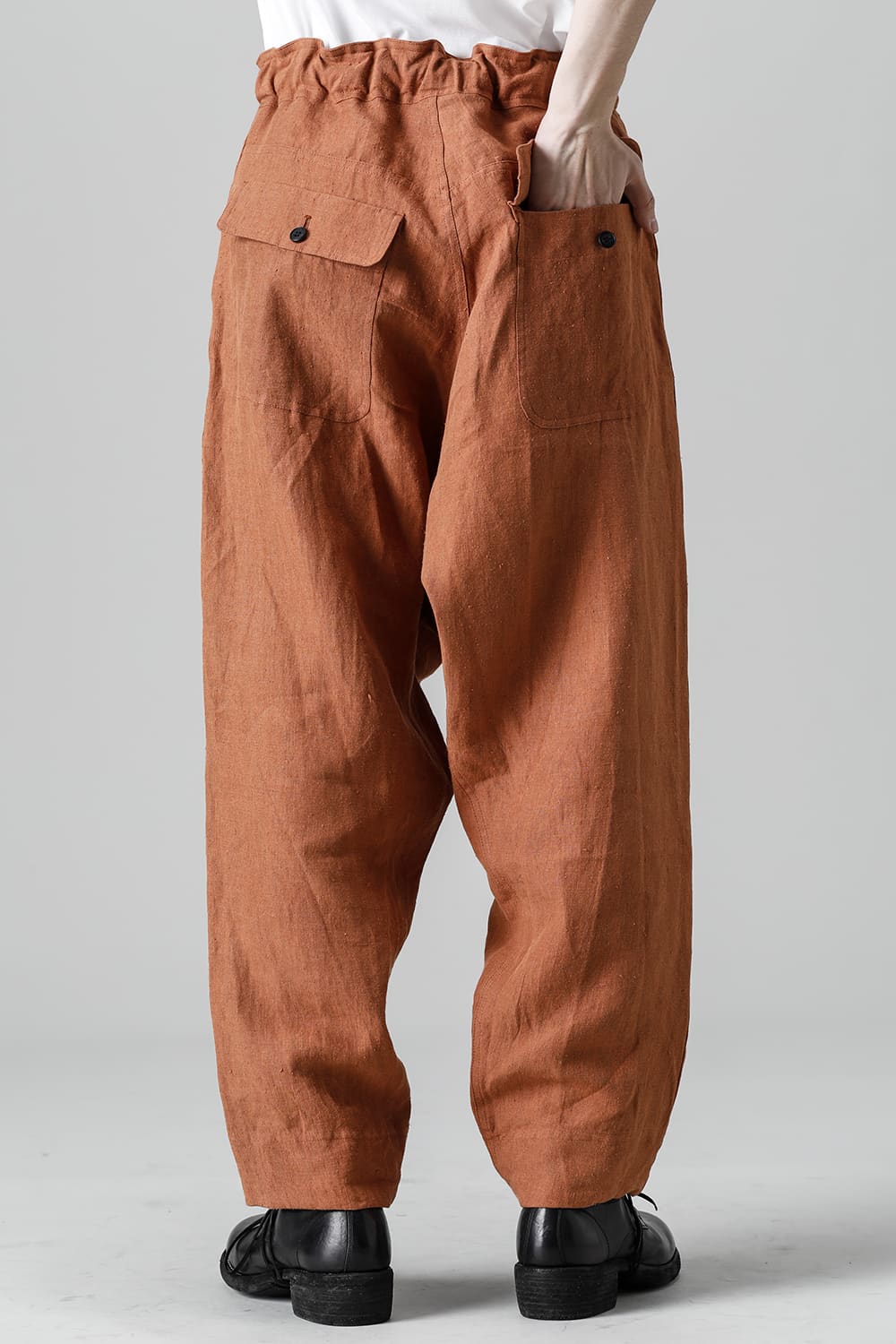 CHINO TROUSERS Hemp Mele Cloth RED BRICK