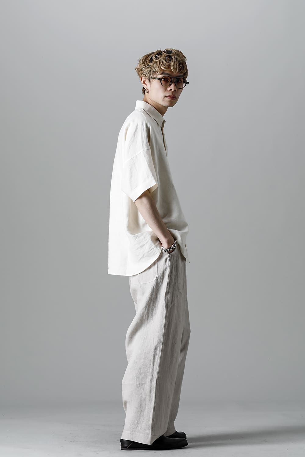 JOGGING TROUSERS Flax Herringbone BEIGE