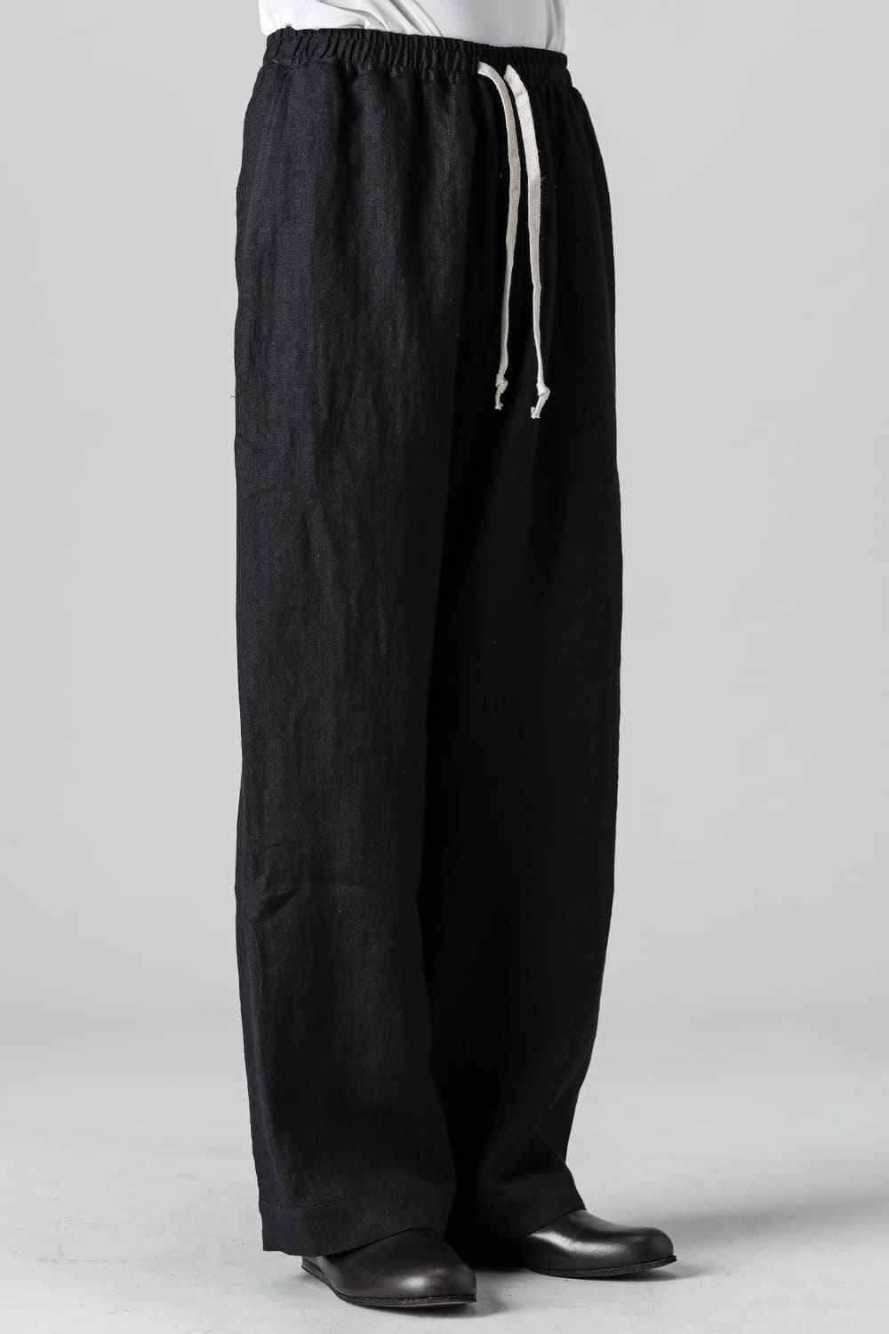 JOGGING TROUSERS Flax Herringbone BLACK