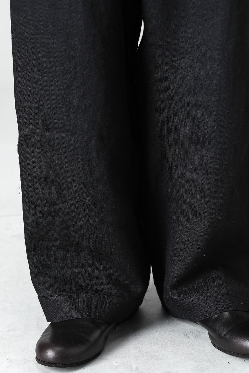 JOGGING TROUSERS Flax Herringbone BLACK