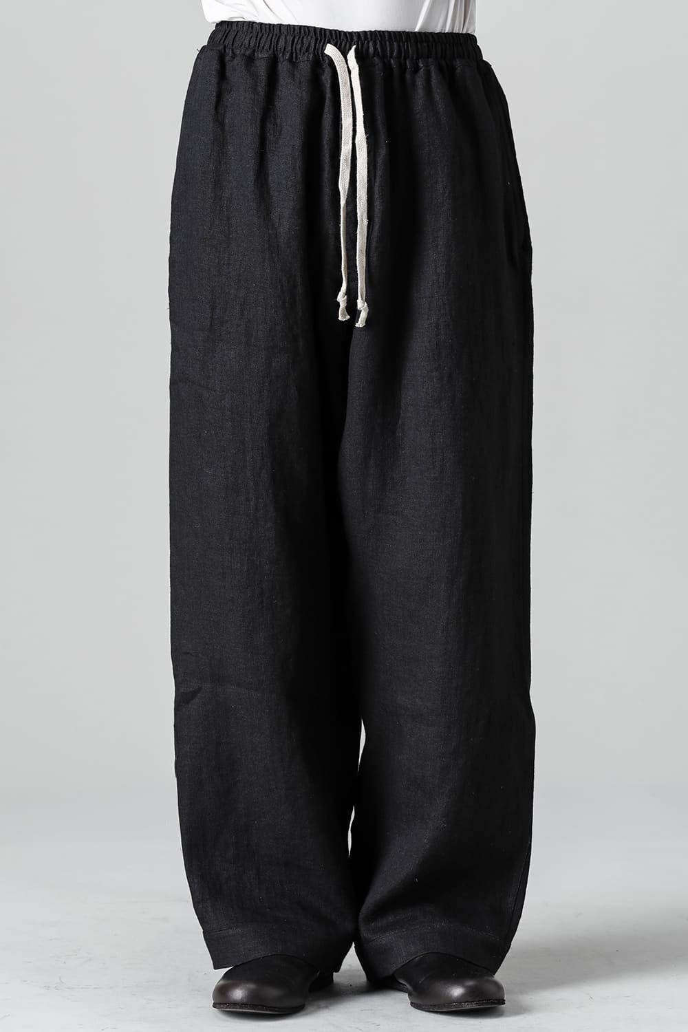 JOGGING TROUSERS Flax Herringbone BLACK