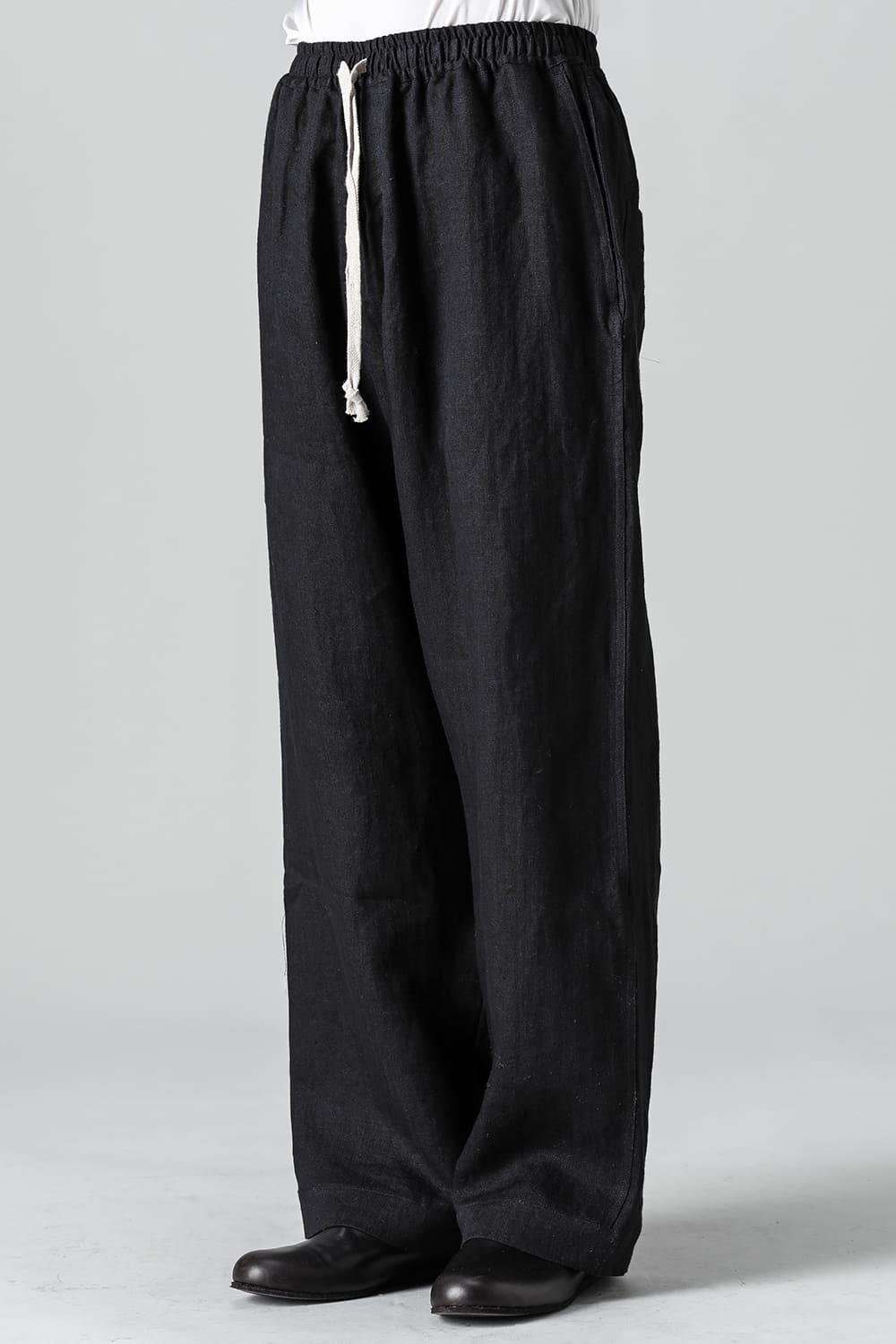 JOGGING TROUSERS Flax Herringbone BLACK