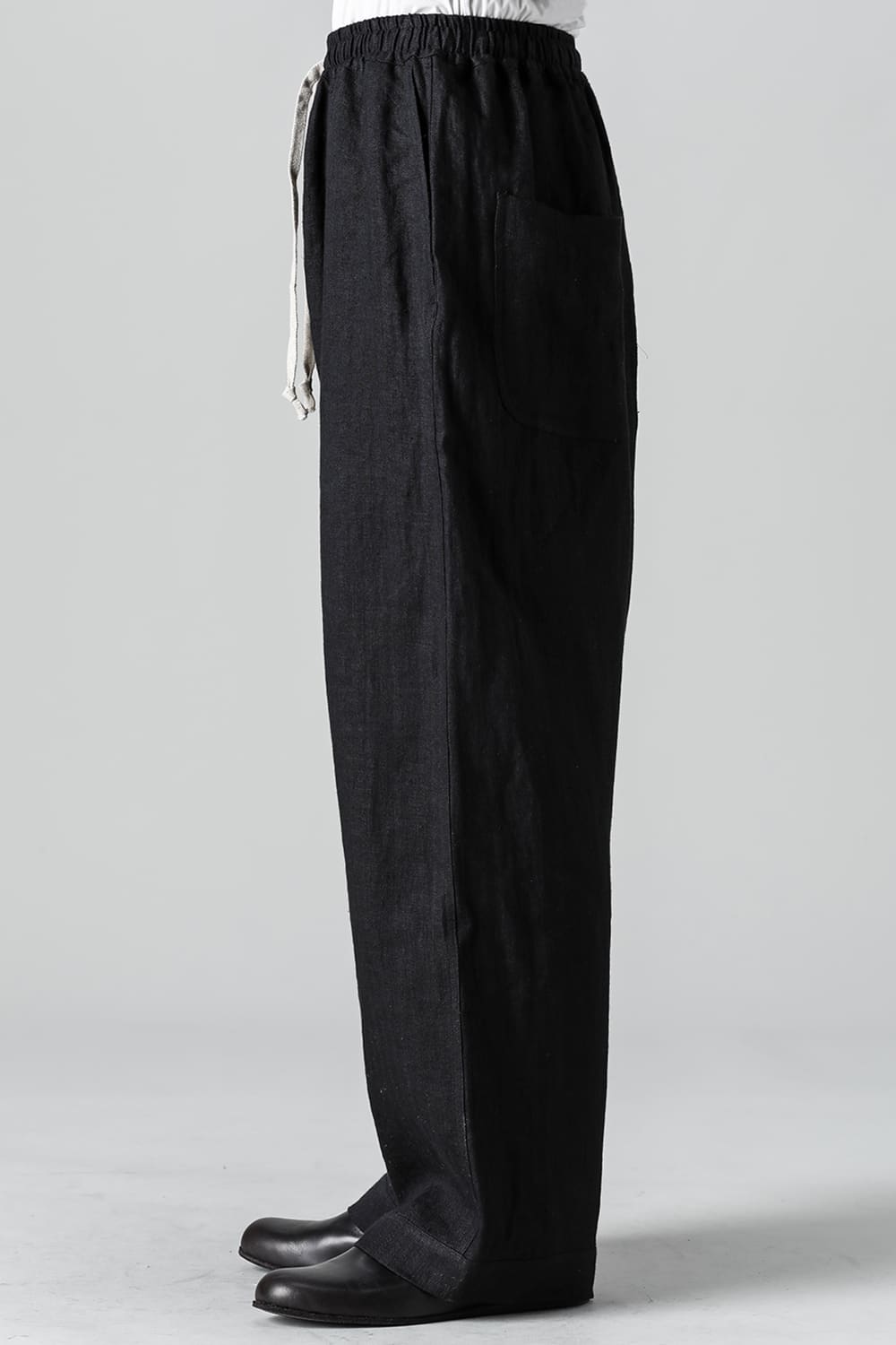 JOGGING TROUSERS Flax Herringbone BLACK