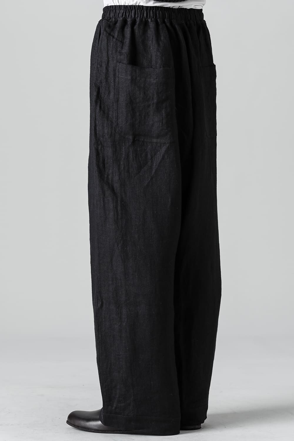 JOGGING TROUSERS Flax Herringbone BLACK